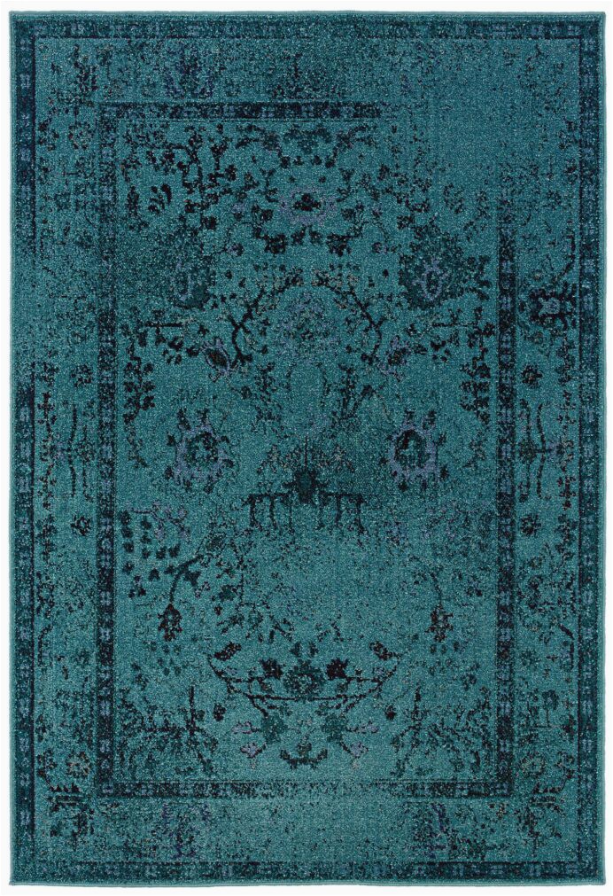 Teal and Blue area Rugs Teal Blue Overdyed Style area Rug with Ikea oriental