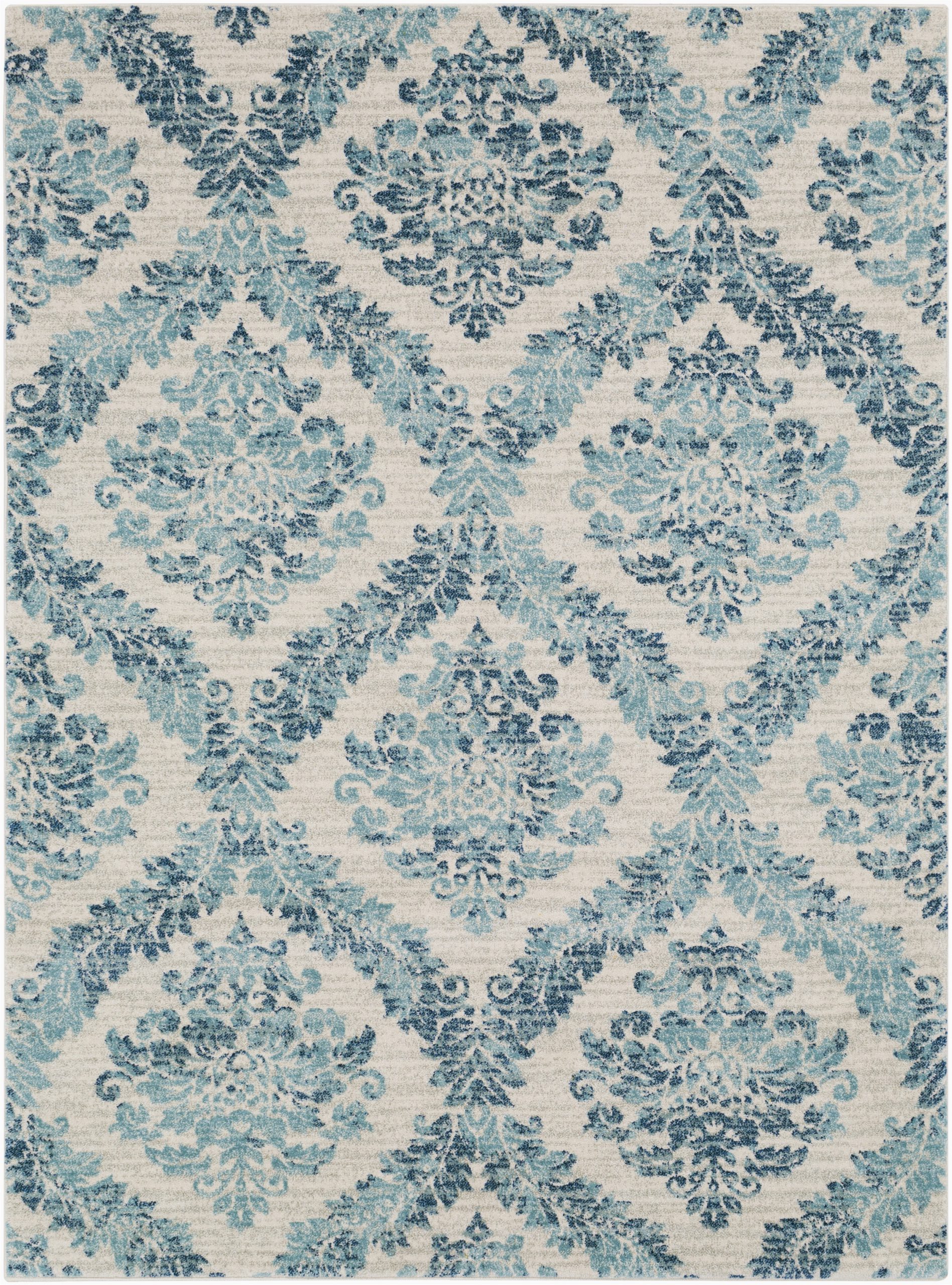 Teal and Ivory area Rugs Delana Dark Blue Teal Light Gray area Rug