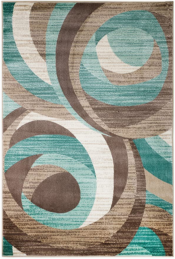Turquoise and Brown area Rug 8×10 Summit New Elite 60 Turquoise Swirl area Modern Abstract Rug Many Sizes Available 3 8 X 5 4 X 5 Actual is 3 8 X 5