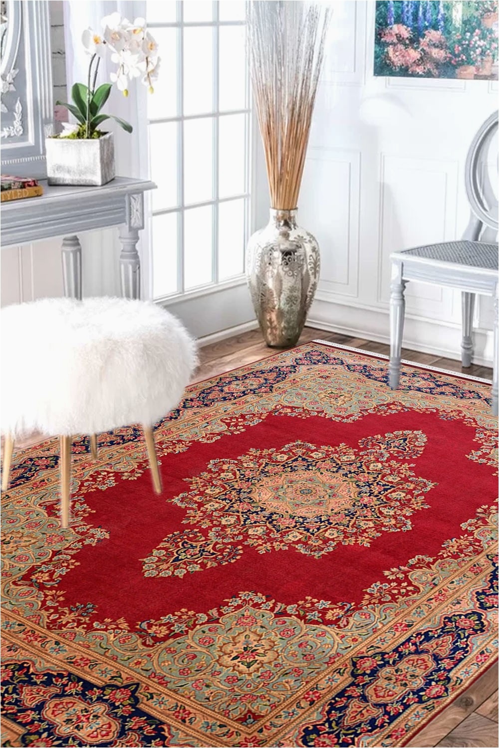 Very Large area Rugs Cheap Lal Medallion Kirman Wool area Rug