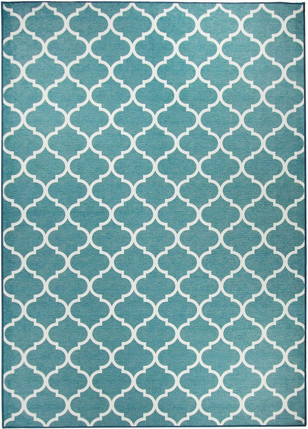 Washable area Rugs for Pets Ruggable Washable Stain Resistant Indoor Outdoor Kids Pets and Dog Friendly area Rug 5 X7 Moroccan Trellis Teal