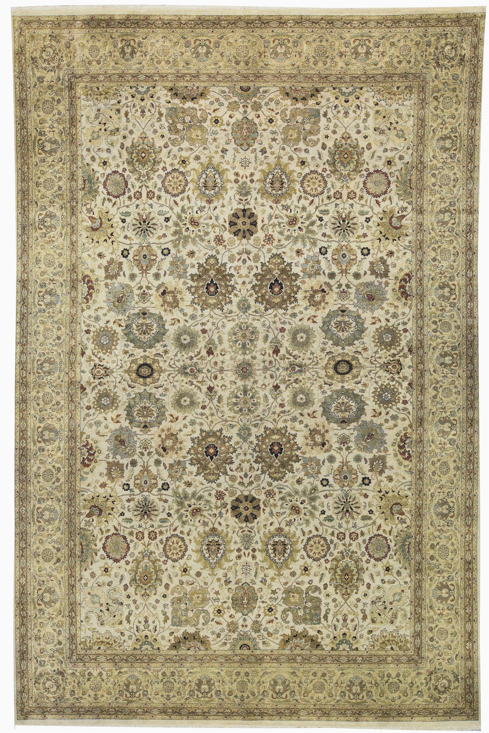 10 X 18 area Rug E Of A Kind Moghal Royal Hand Knotted Beige 11 10" X 18 3" Wool area Rug