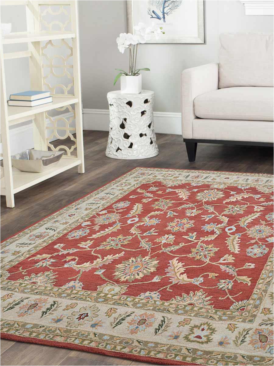 10×10 area Rugs Near Me Traditional Hand Tufted Wool area Rug 10×10 oriental Red Beige Carpet