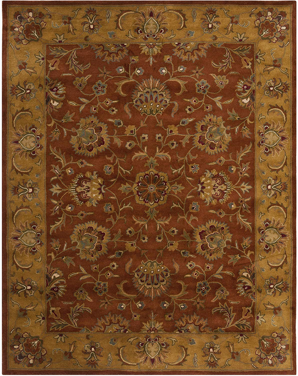 11 by 15 area Rugs Safavieh Heritage Collection Hg820a Handcrafted Traditional oriental Red and Natural Wool area Rug 11 X 15
