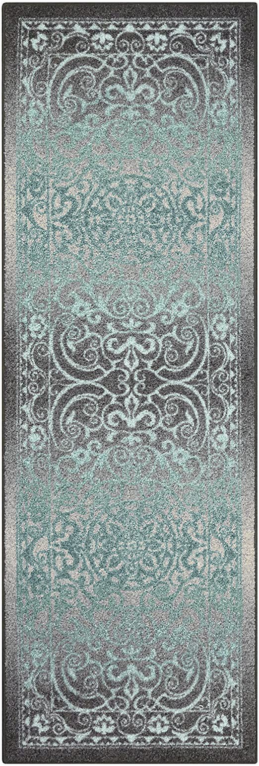 2 X 6 area Rugs Runner Rug Maples Rugs [made In Usa][pelham] 2 X 6 Non Slip Hallway Entry area Rug for Living Room Bedroom and Kitchen Grey Blue