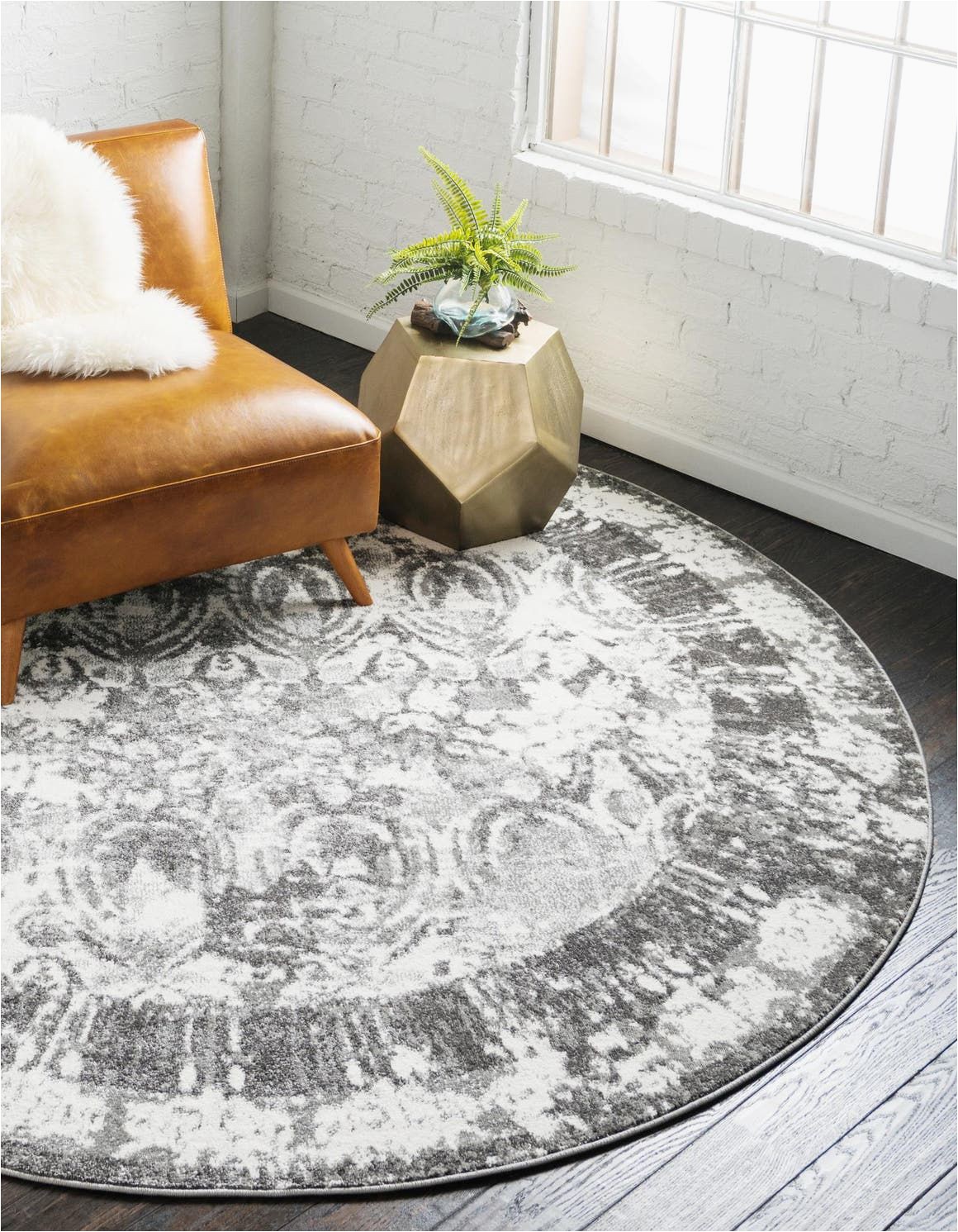 3 Ft Round area Rugs Brighella Gray Vintage 3 Ft Round area Rug In 2020