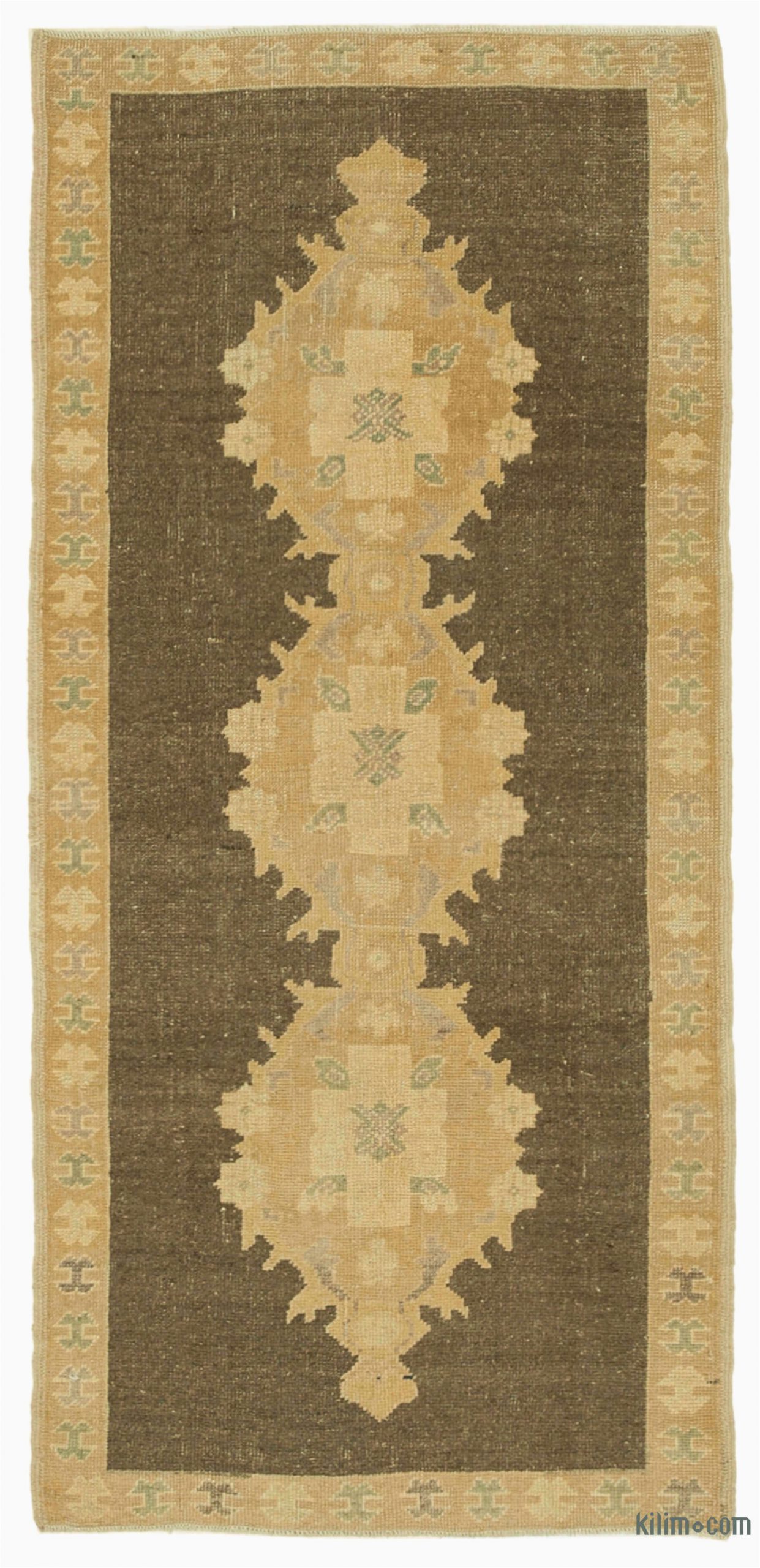 36 X 36 area Rug Beige Brown All Wool Hand Knotted Vintage area Rug 3 X 6 6" 36 In X 78 In