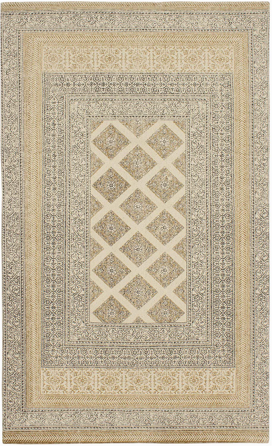 48 X 60 area Rug French Connection Bryn Stonewash Printed Cotton Accent Rug 48 In X 72 In Natural