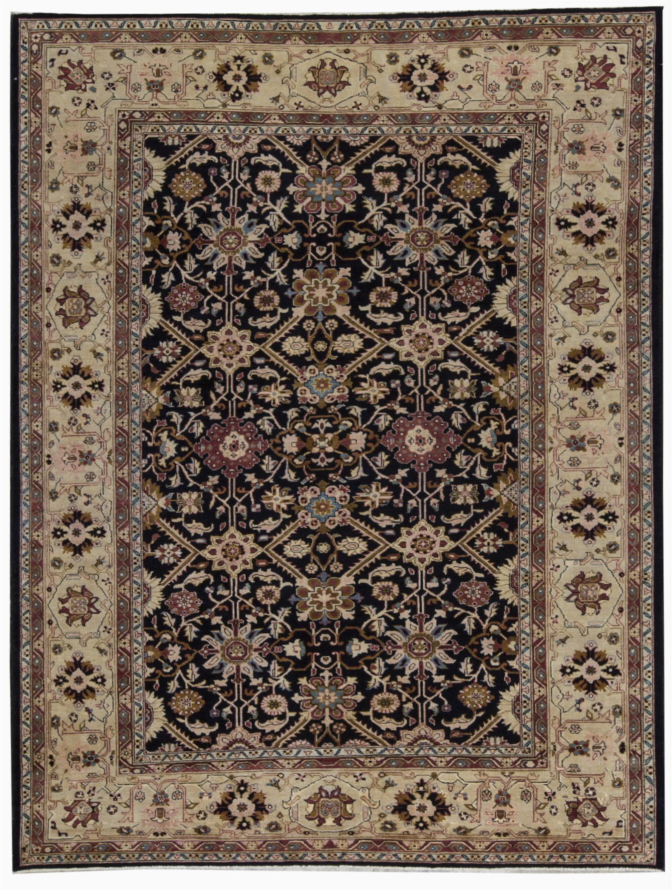 5 X 11 area Rug E Of A Kind Central Hand Knotted Black Cream 8 5" X 11 2" Wool area Rug