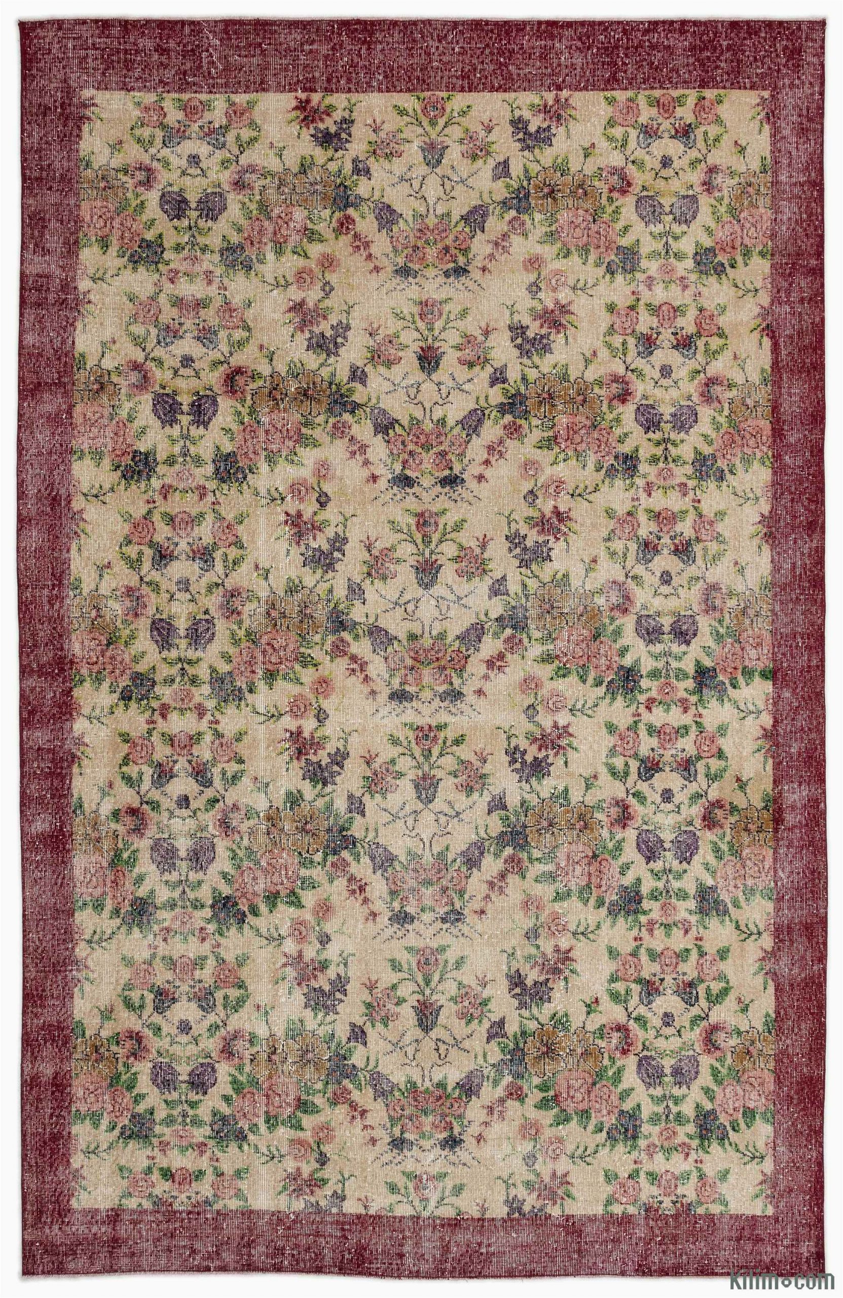 6 by 7 area Rug Turkish Vintage area Rug 6 7" X 10 4" 79 In X 124 In