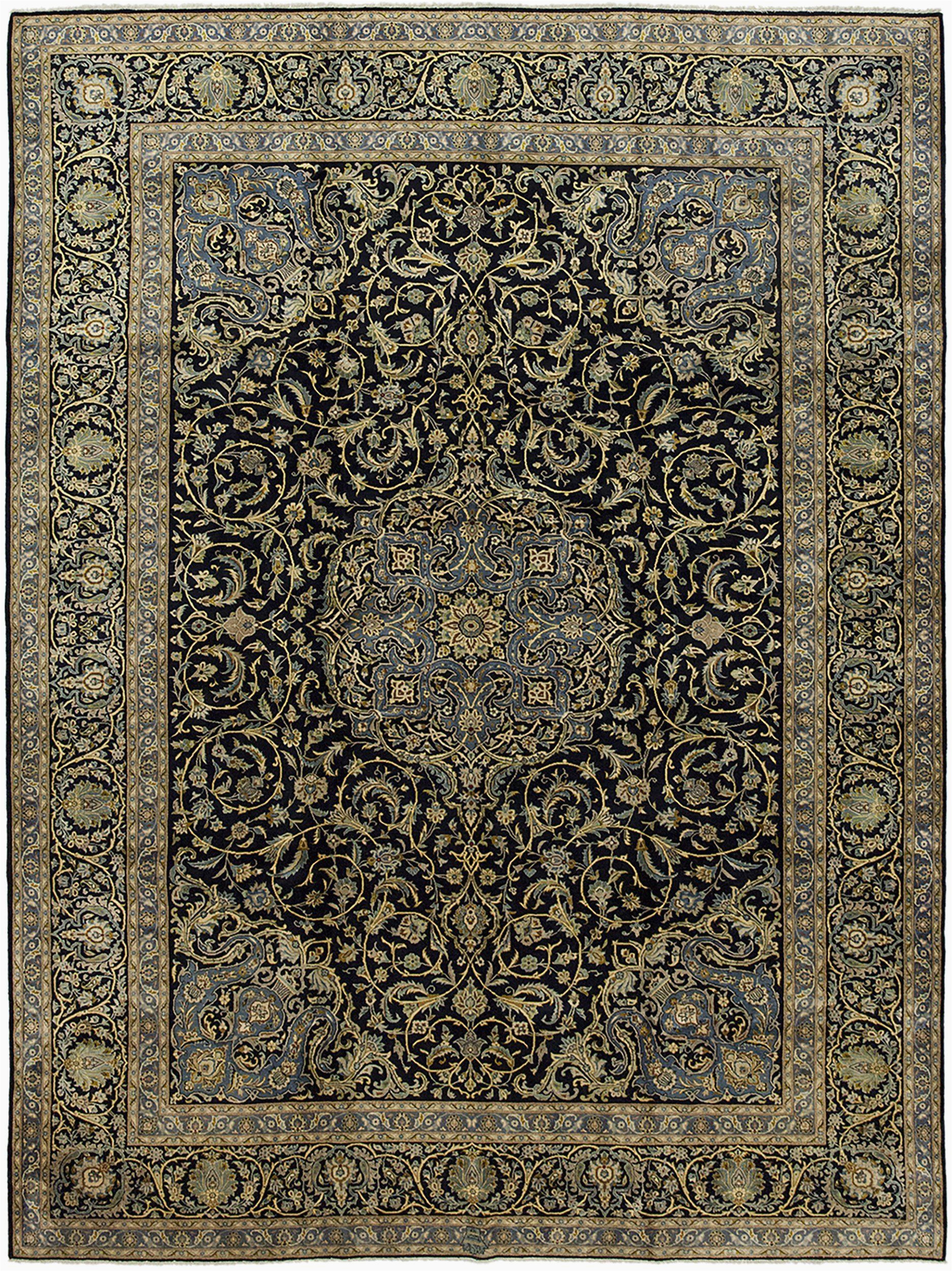 8 X 14 area Rug Hand Knotted Kashan Rectangle area Rug Design M5675