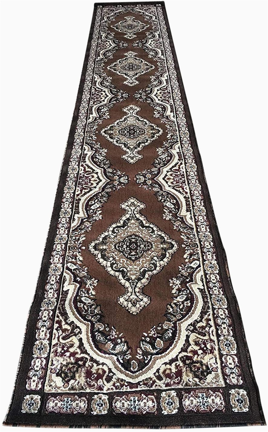 8 X 15 area Rug Emirates Traditional Long Runner Persian area Rug Brown Burgundy Black Beige Design 520 31 Inch X15 Feet 8 Inch