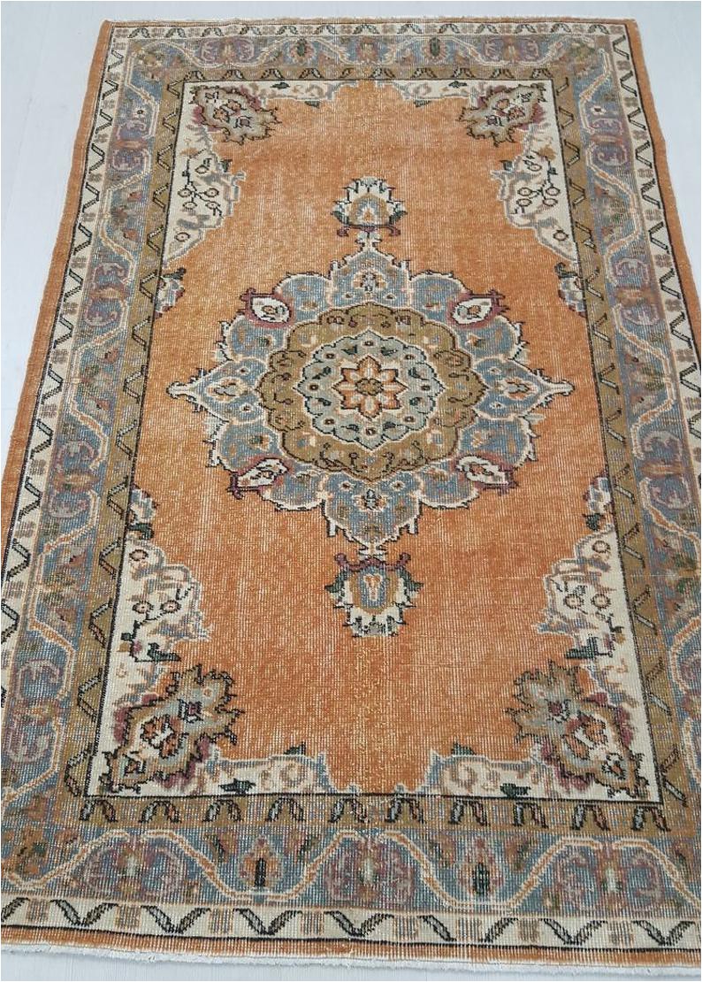 Area Rugs 30 X 48 4 by 6 Rug Vintage Oushak Rug Vintage Rug Oushak area Rug Turkish Vintage Rug Oushak Rug area Rug Kitchen Rug Boho Rug Low Pile Rug