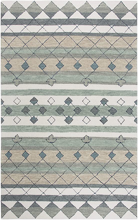 Area Rugs Tan and Gray Rizzy Home Resonant Collection Wool area Rug 2 6" X 8 Gray Ivory Tan Blue Gray Sage Green Dark Green Tribal Motif