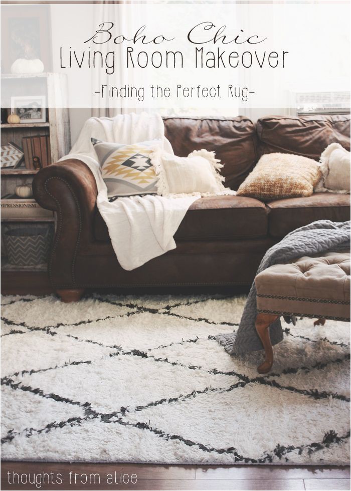 Area Rugs that Go with Brown Leather Furniture Boho Chic Living Room Makeover Finding the Perfect Rug