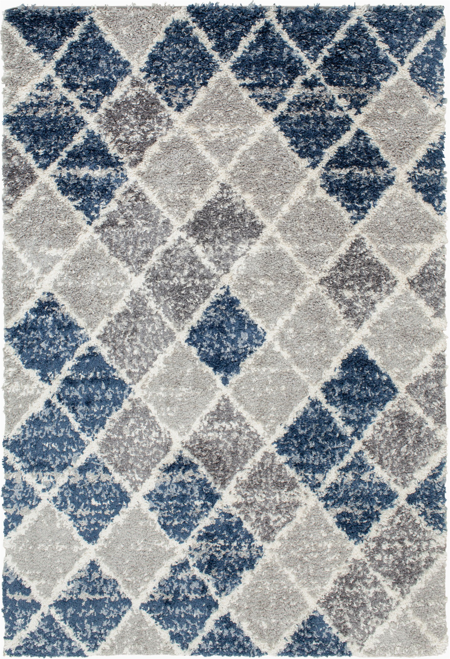 Area Rugs with Blue and Gray Roush Geometric Shag Blue Gray area Rug