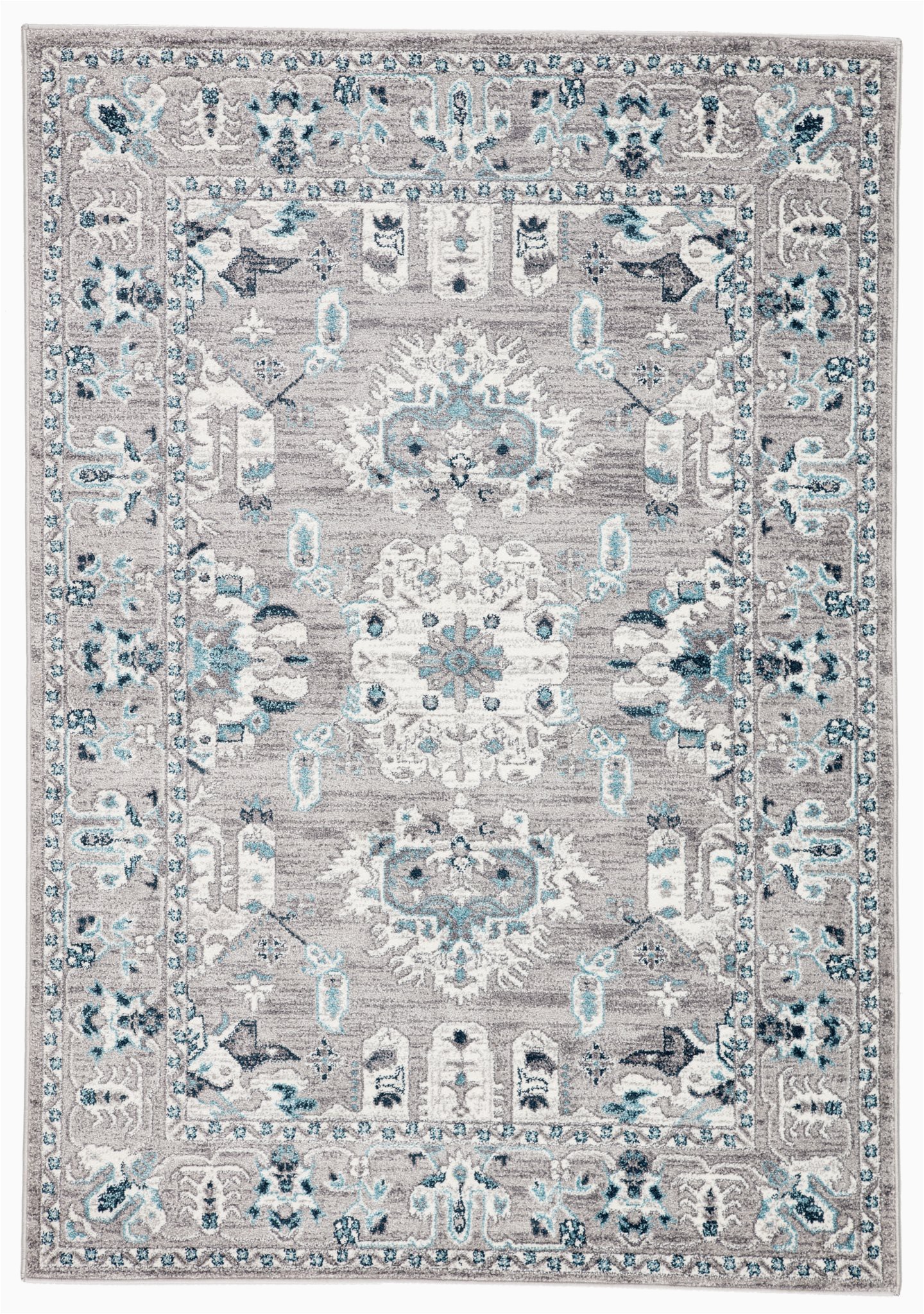 Area Rugs with Grey and Turquoise Lyme Medallion Light Gray & Turquoise area Rug – Burke Decor