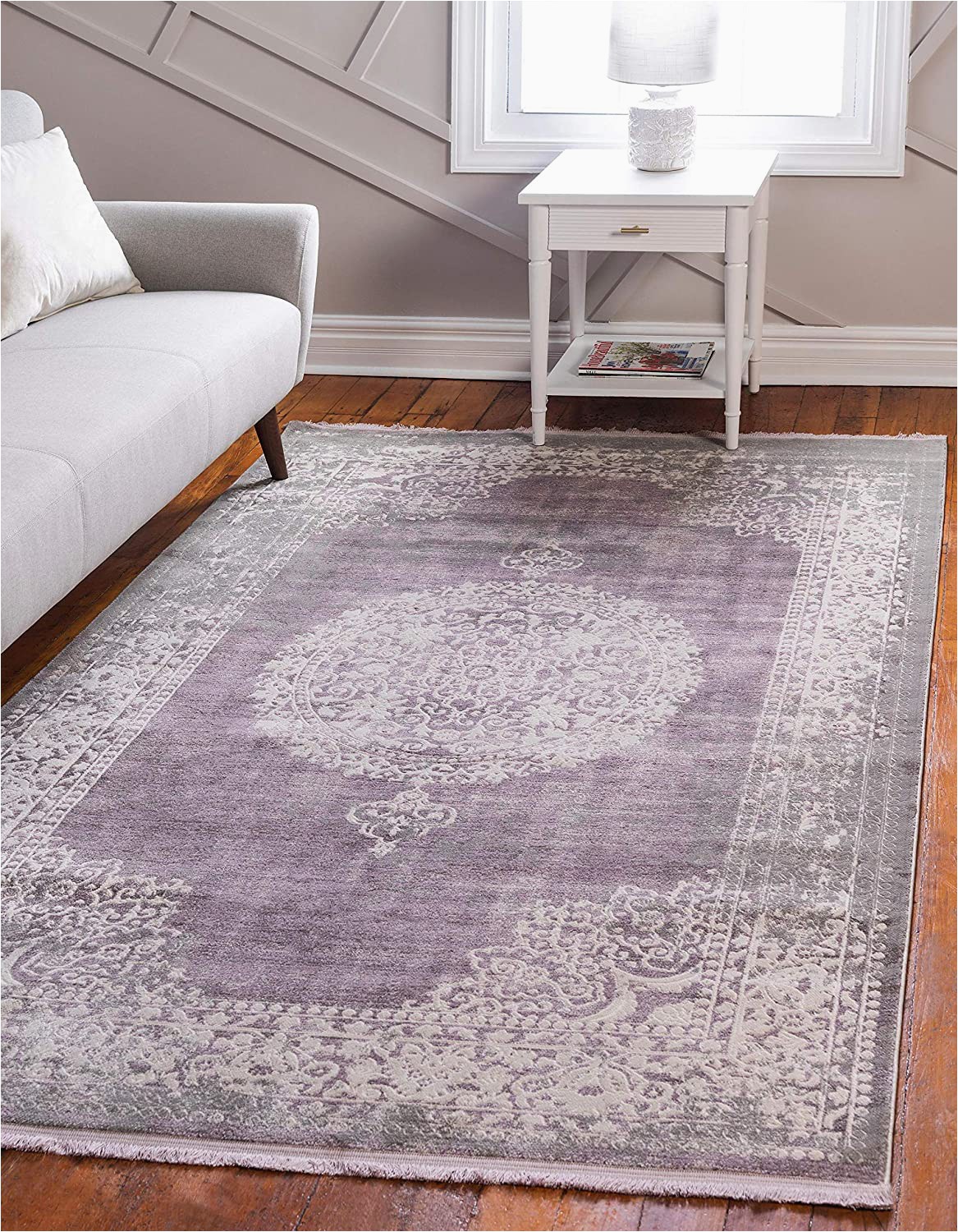 Beige and Purple area Rugs Unique Loom New Classical Collection Traditional Distressed Vintage Classic Purple area Rug 8 0 X 11 4