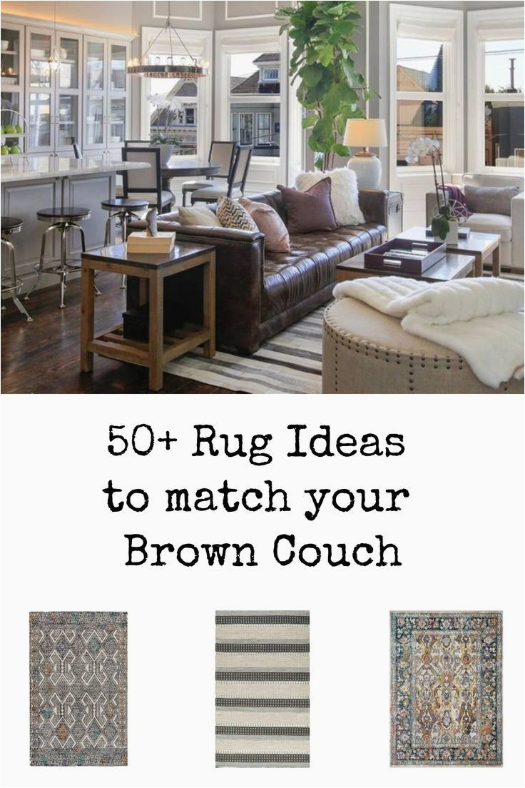 Best area Rug for Brown Leather Furniture Room Redo Modern Farmhouse Living Room