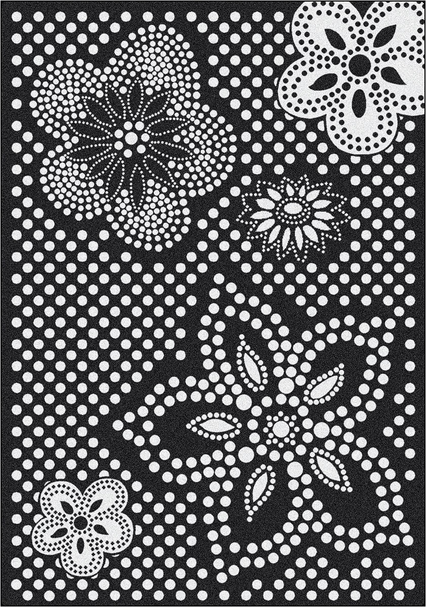 Black and White Polka Dot area Rug Milliken Black & White area Rug Eyelet Mod Black Flowers