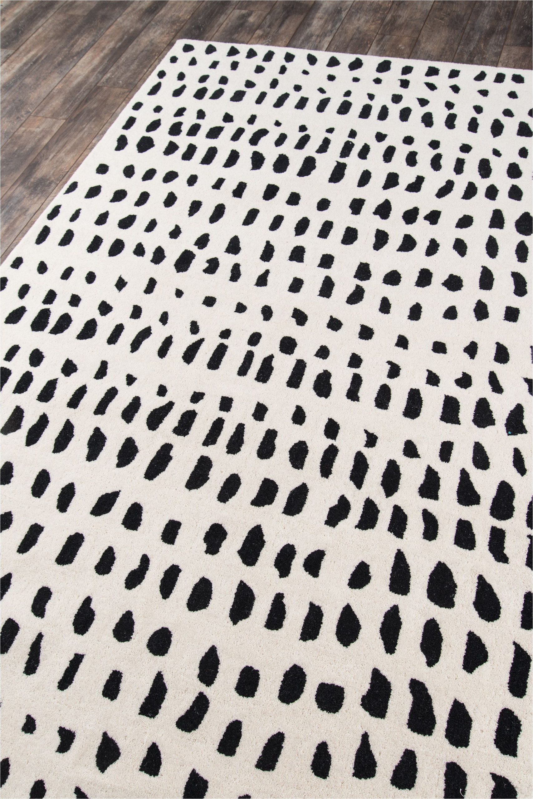 Black and White Polka Dot area Rug Novogratz Polka Dots Handmade Tufted Wool Ivory Black area