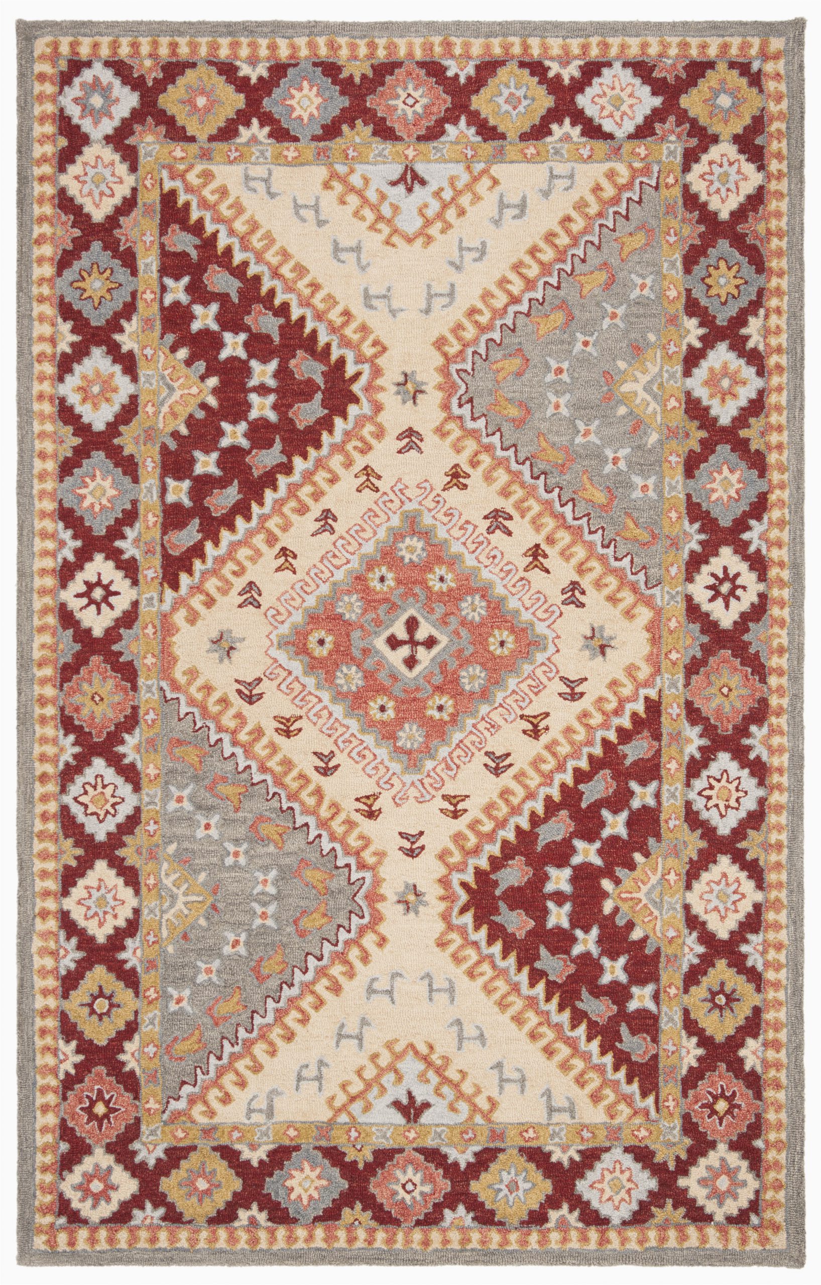 Bloomsbury Market Skye Terracotta area Rug Garvin Hand Tufted Wool Cotton Red Ivory area Rug