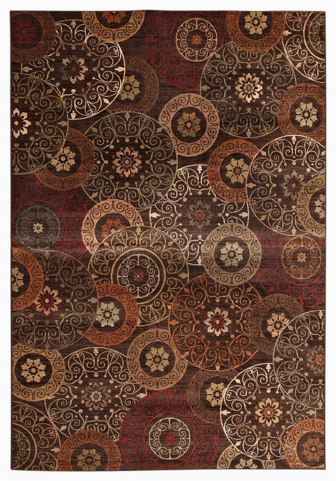 Brown and Rust area Rugs Rectangle Abacasa sonoma Lundy area Rug Rust Brown Ivory 63"x90"