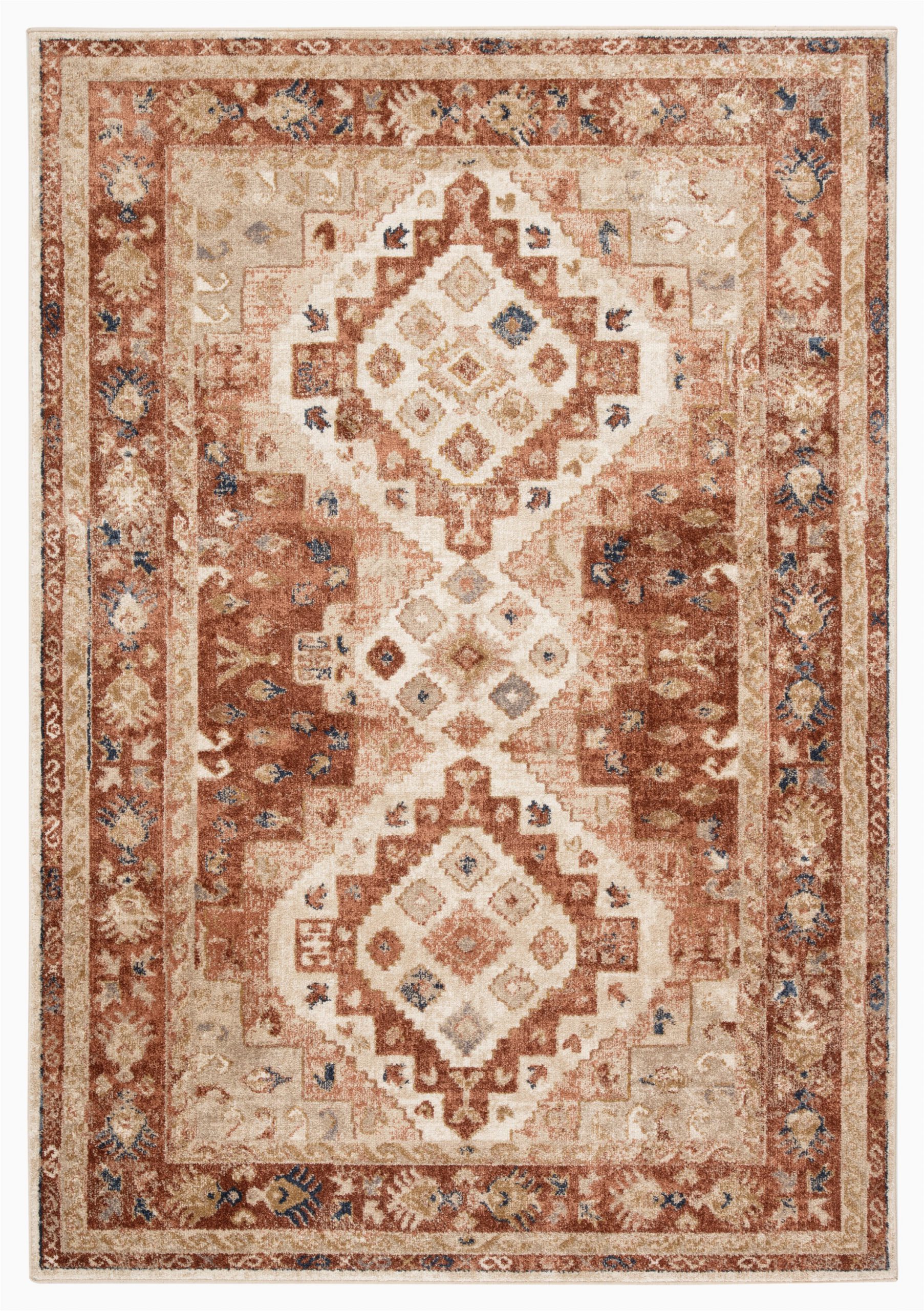 Brown and Rust Colored area Rugs Jamieson Medallion Rust Beige area Rug