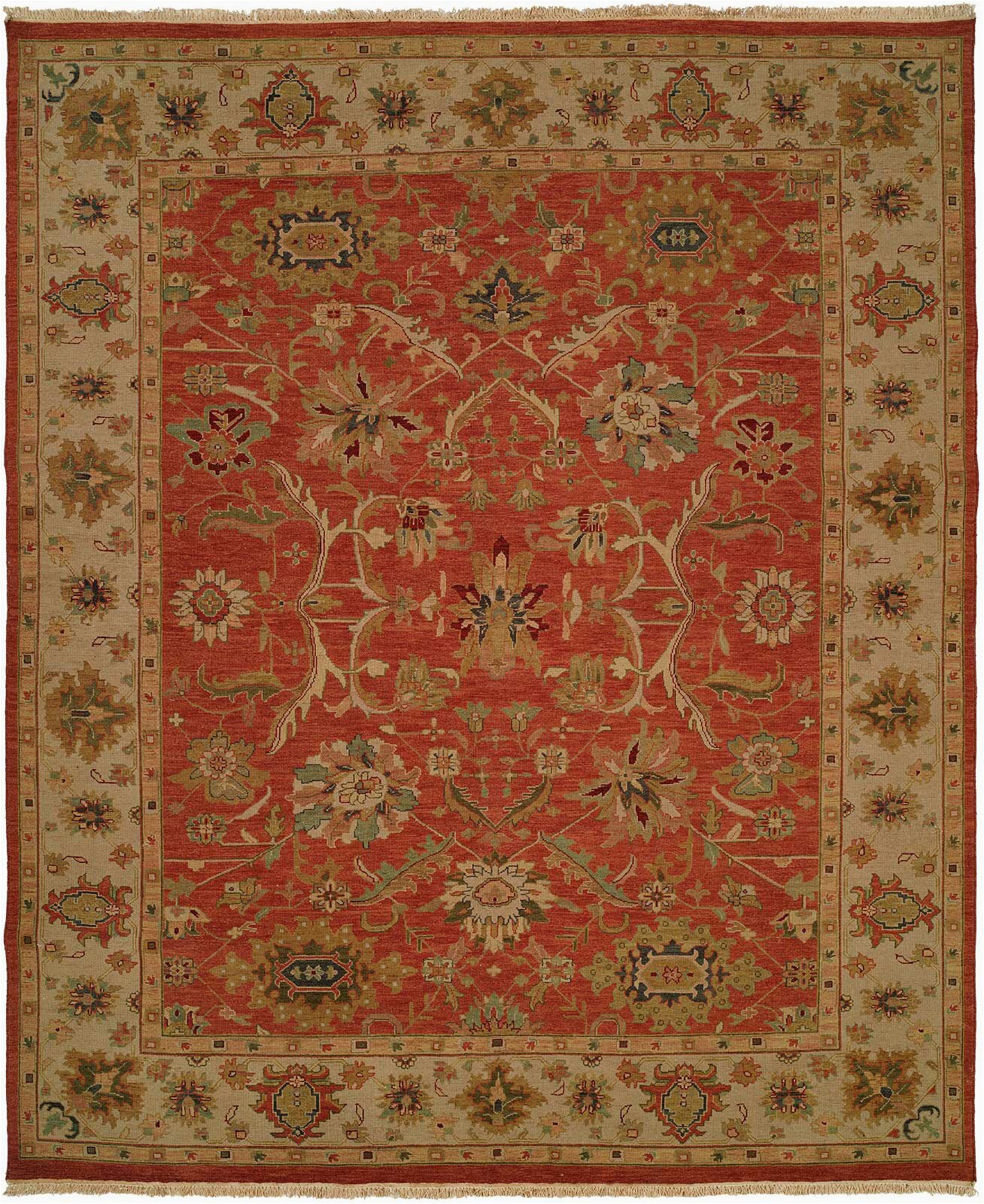 Brown and Rust Colored area Rugs oriental Hand Knotted Wool Rust Red Beige area Rug