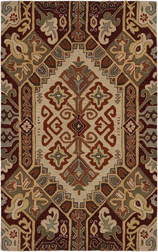 Brown and Rust Colored area Rugs Rizzy Home Collection Wool area Rug 5 X 8 Multi F White Burgundy Light Blue Sage Rust Brown southwest Tribal