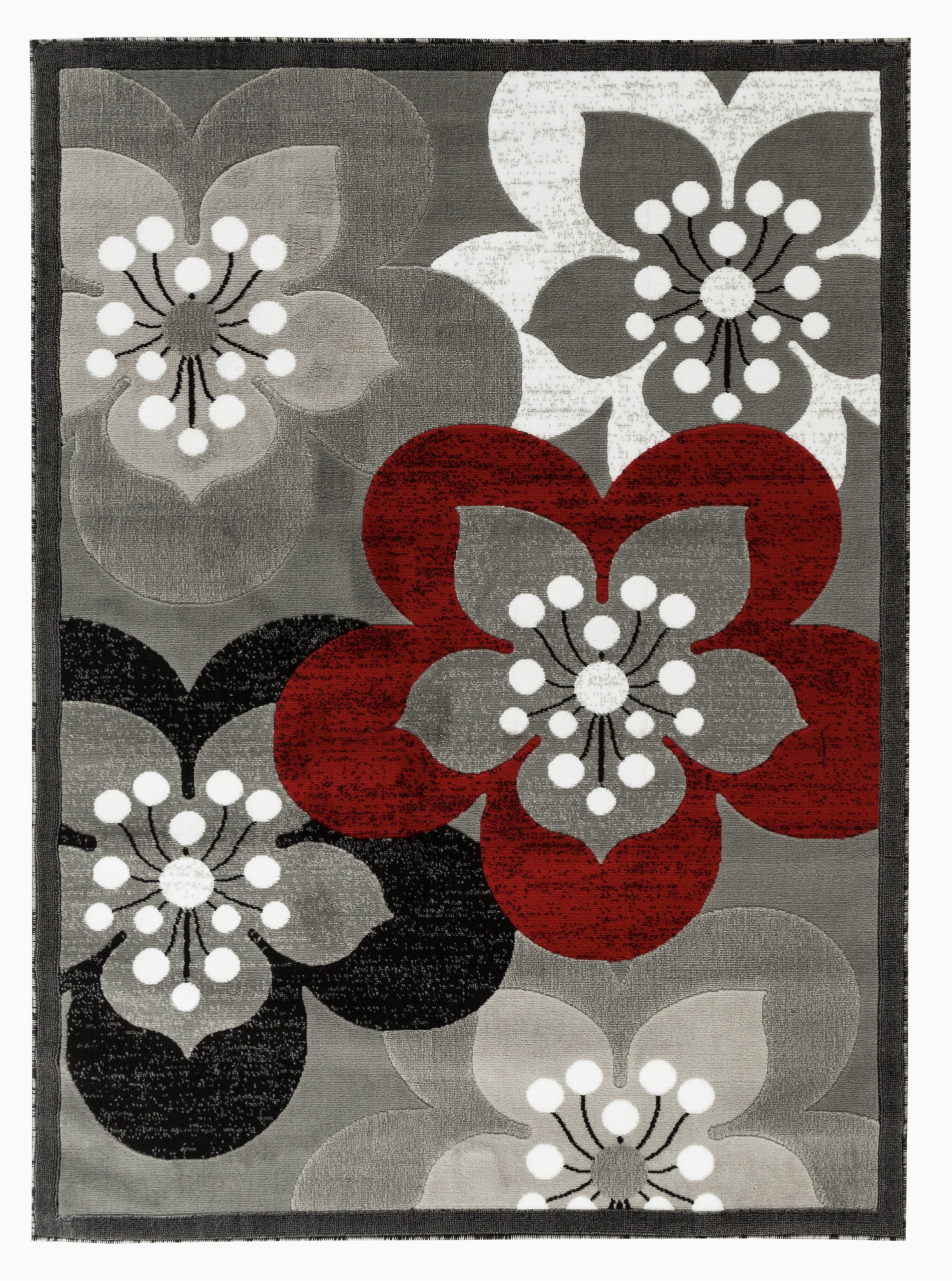 Burgundy and White area Rugs Newport Collection Gray Burgundy White Floral Modern area Rug Walmart