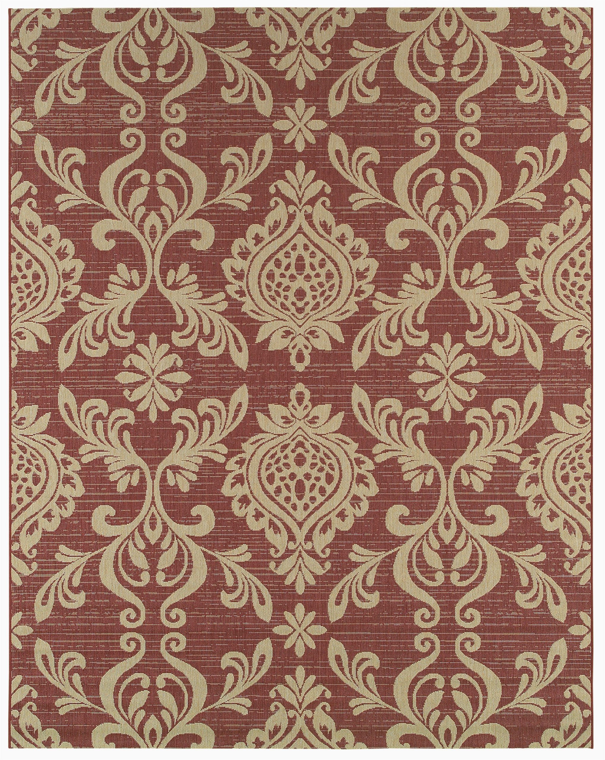 Burgundy and White area Rugs Nickols Classic Scroll Burgundy Indoor Outdoor area Rug