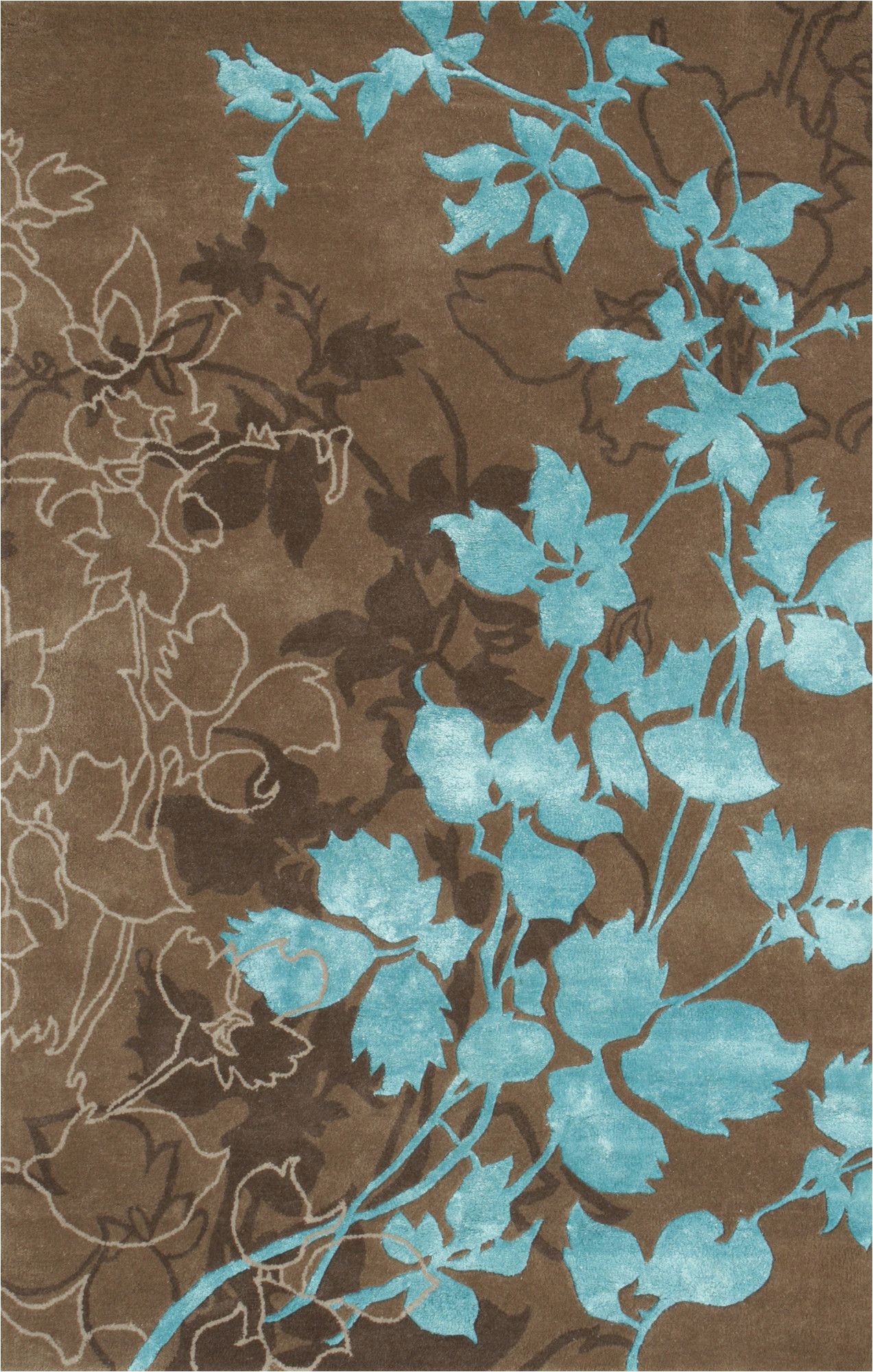 Chocolate Brown and Turquoise area Rugs Noble House Dahlia Brown & Turquoise area Rug