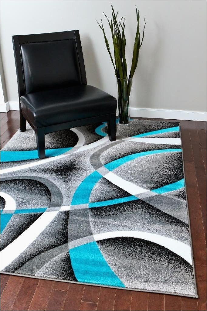 Contemporary area Rugs for Living Room 2035 Turquoise