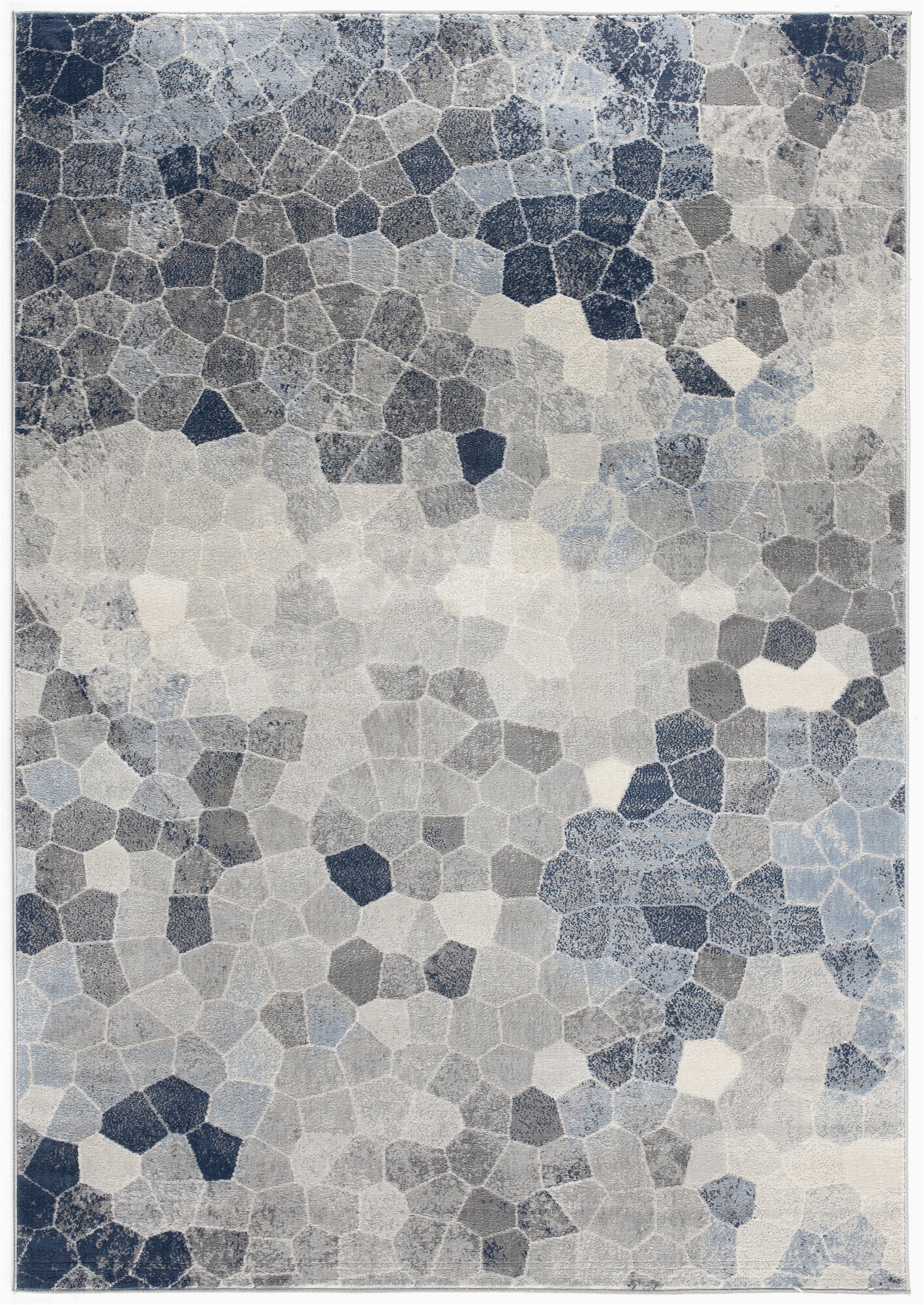 Gray and Navy Blue area Rug Capodanno Geometric Navy Gray area Rug