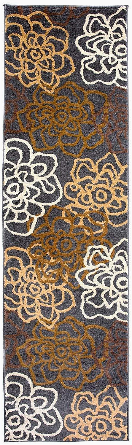 Gray Brown and White area Rug Floral Gray Grey Brown White area Rug – Modern Rugs and Decor