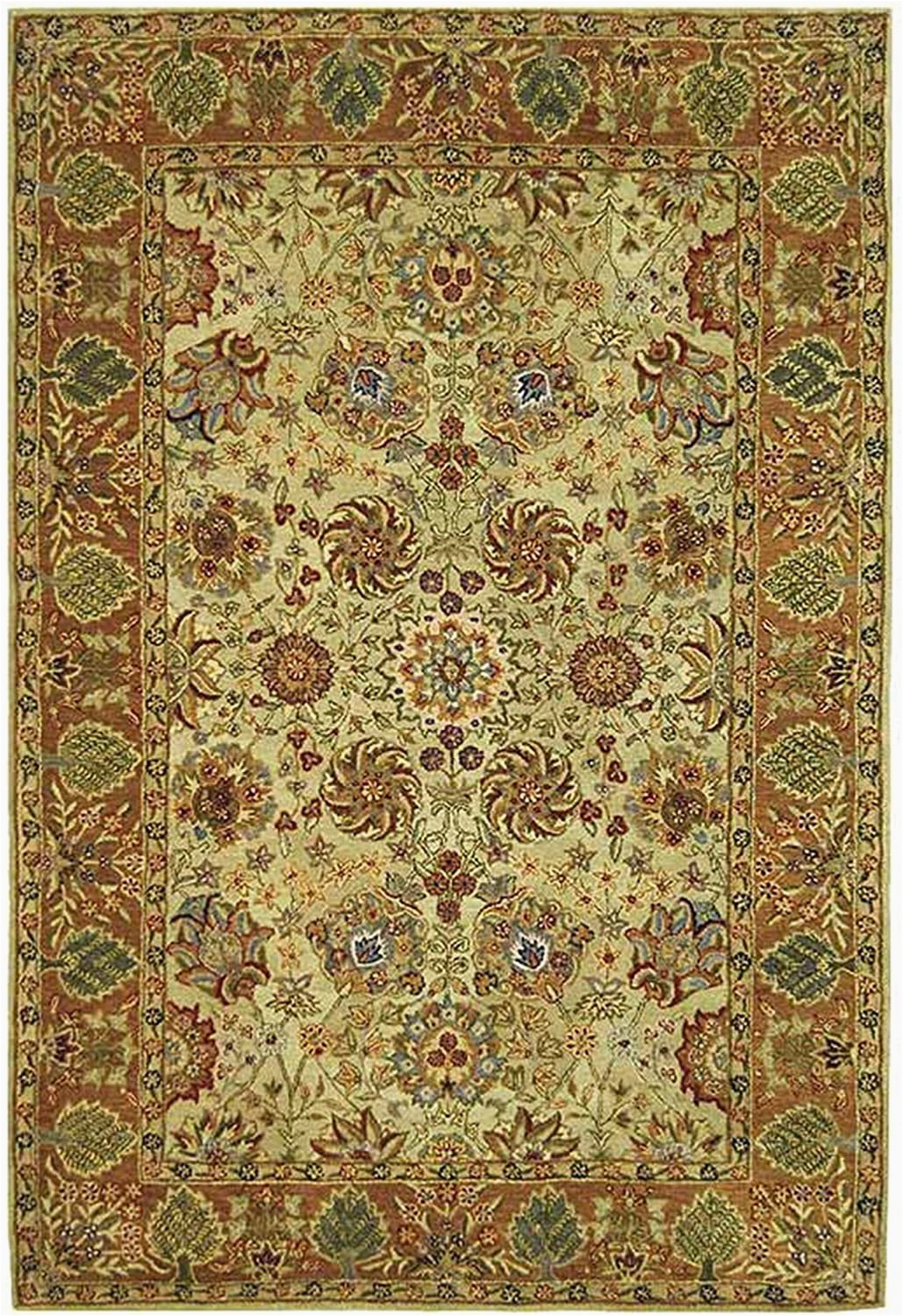 Green and Gold area Rugs Amazon Safavieh Anatolia An521a 4 Round Green Gold