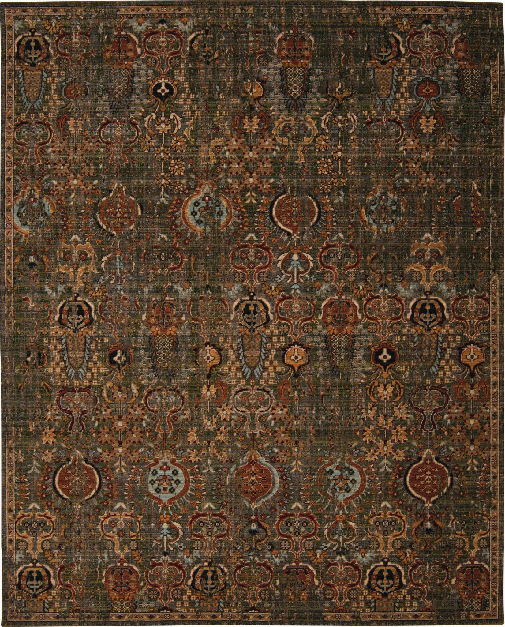 Green and Gold area Rugs Timeless Green Gold Rug 4 Size Options