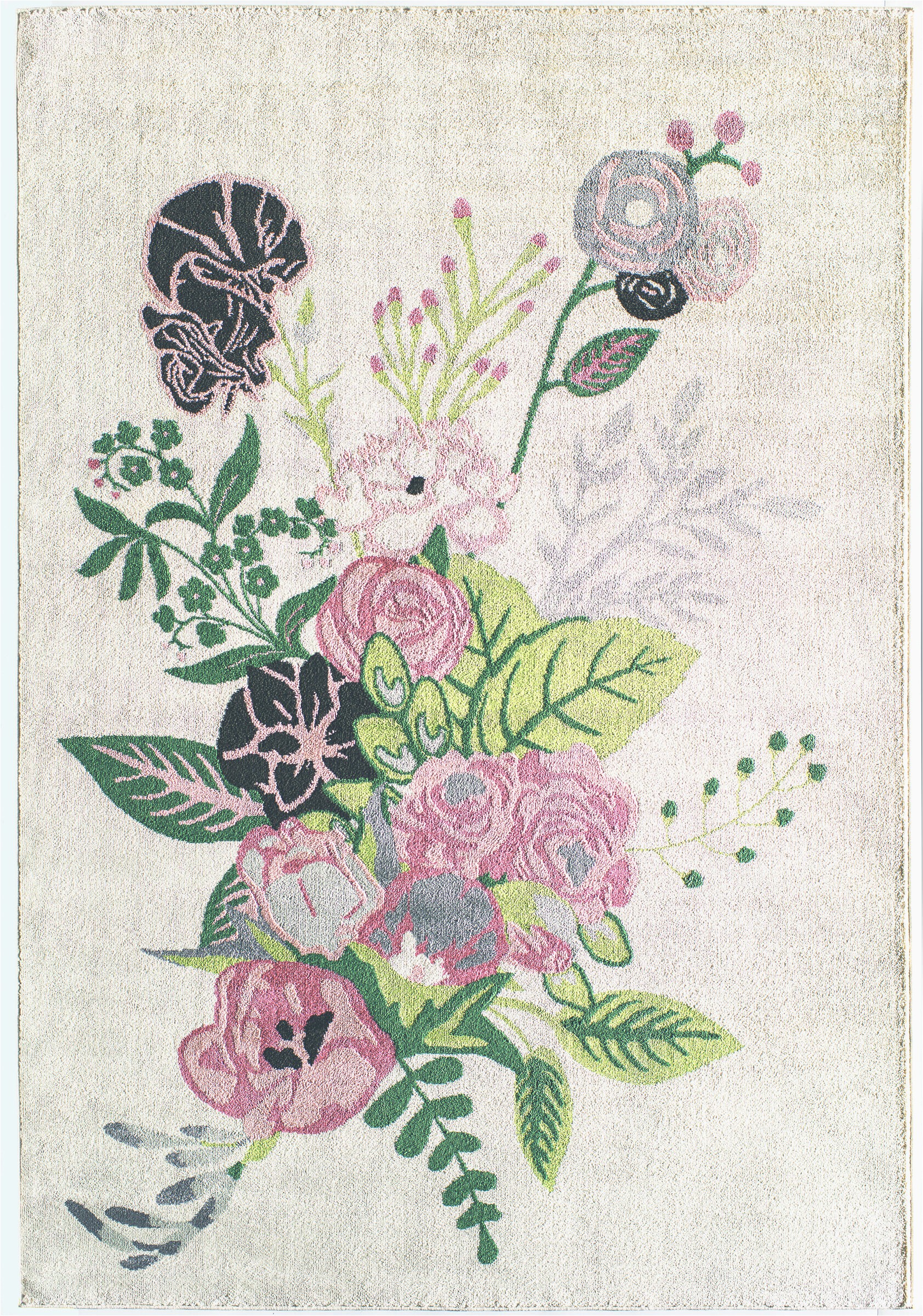 Green and Pink area Rugs Cypres Ivory Green Pink area Rug