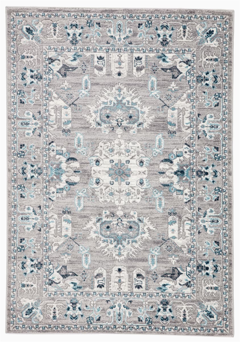 Grey White and Teal area Rug Jaipur Living Valen Lyme Val06 Light Gray Turquoise area Rug