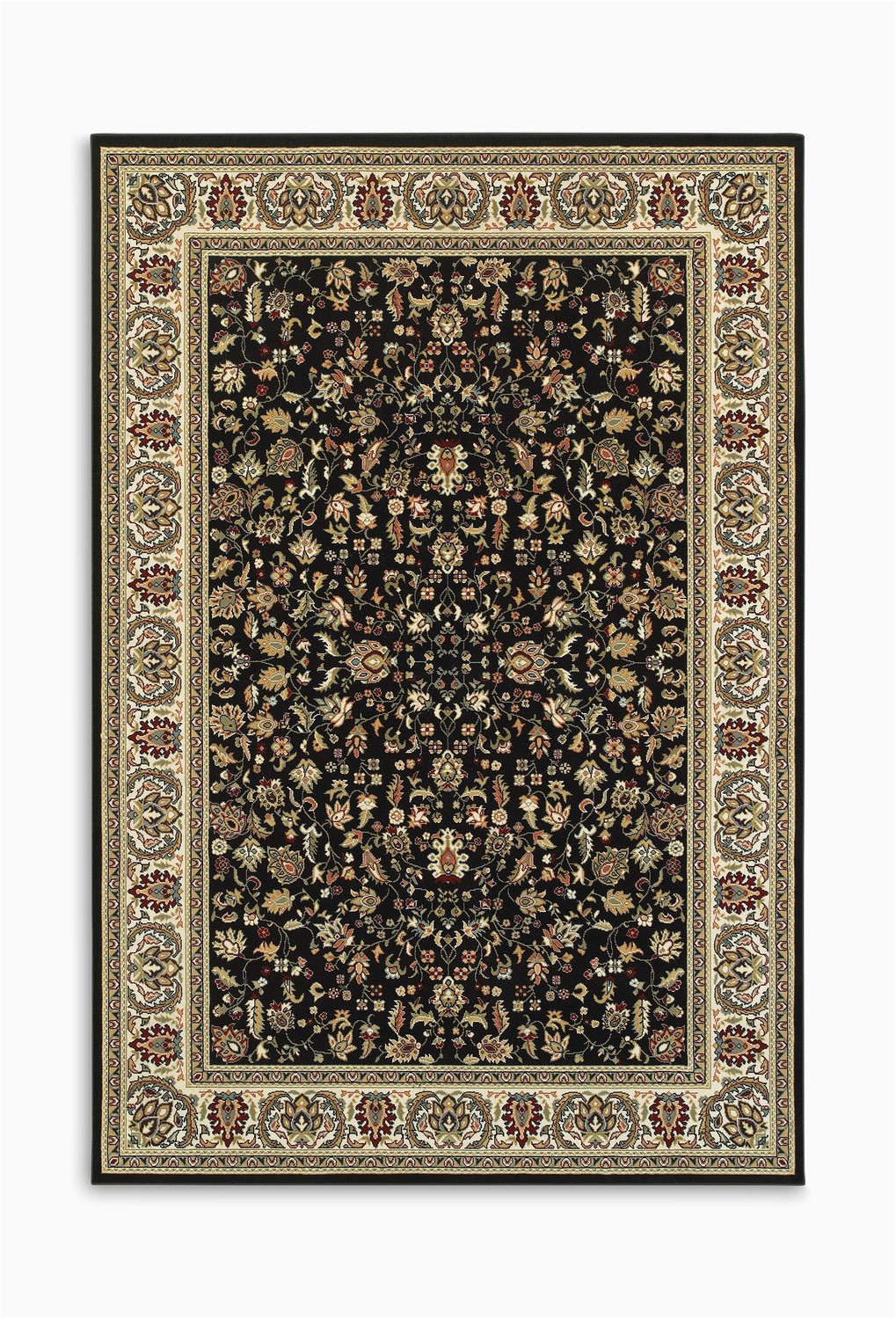 Kashan Design Runner area Rug Kashan Black Alabaster area Rug