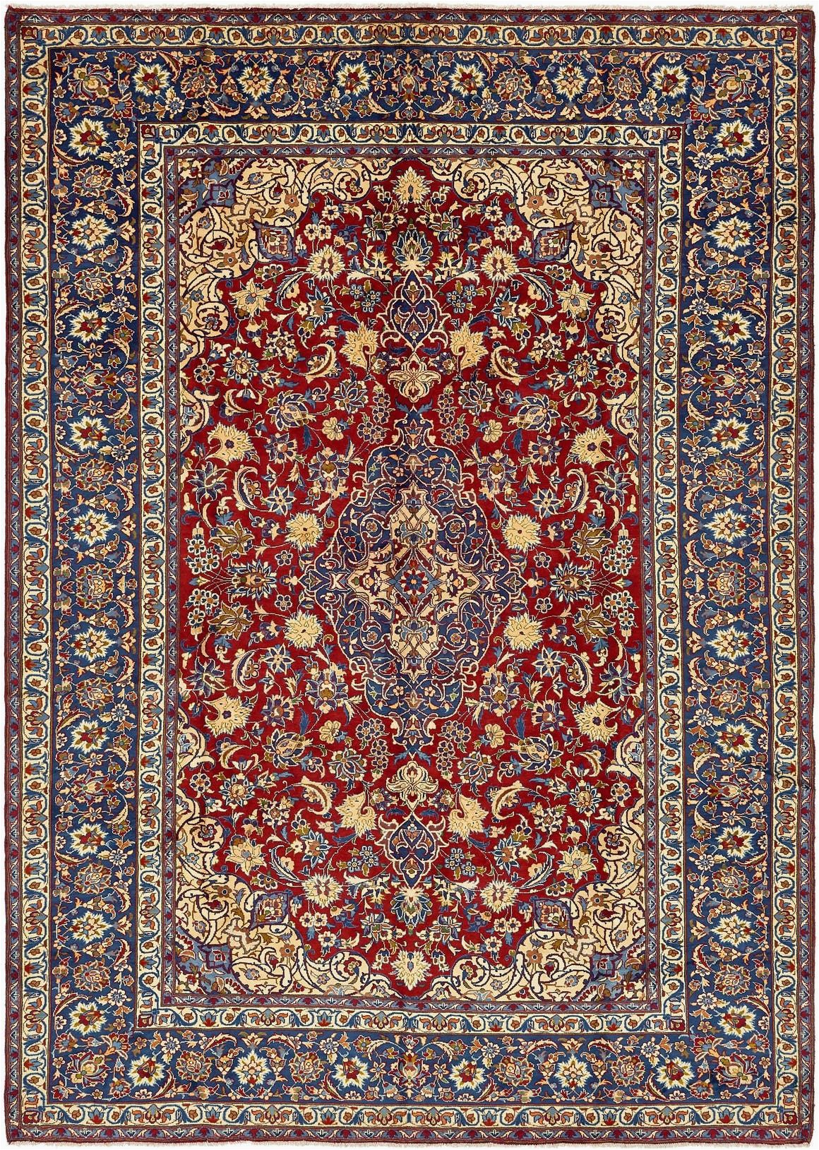 Large area Rug with Fringe isfahan Red Antique 9×12 area Rug In 2020