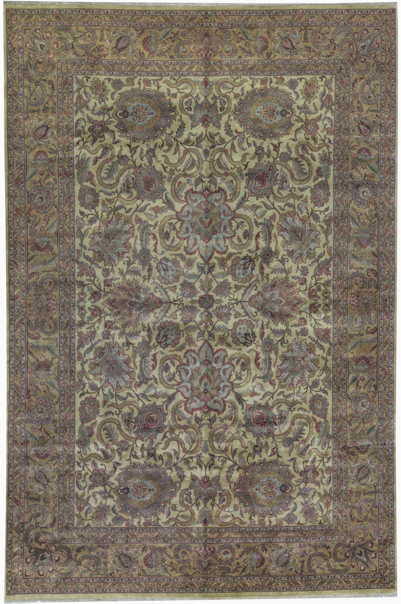 Large area Rugs 12 X 18 E Of A Kind Crown Hand Knotted before 1900 Beige 12 X 18 2" Wool area Rug