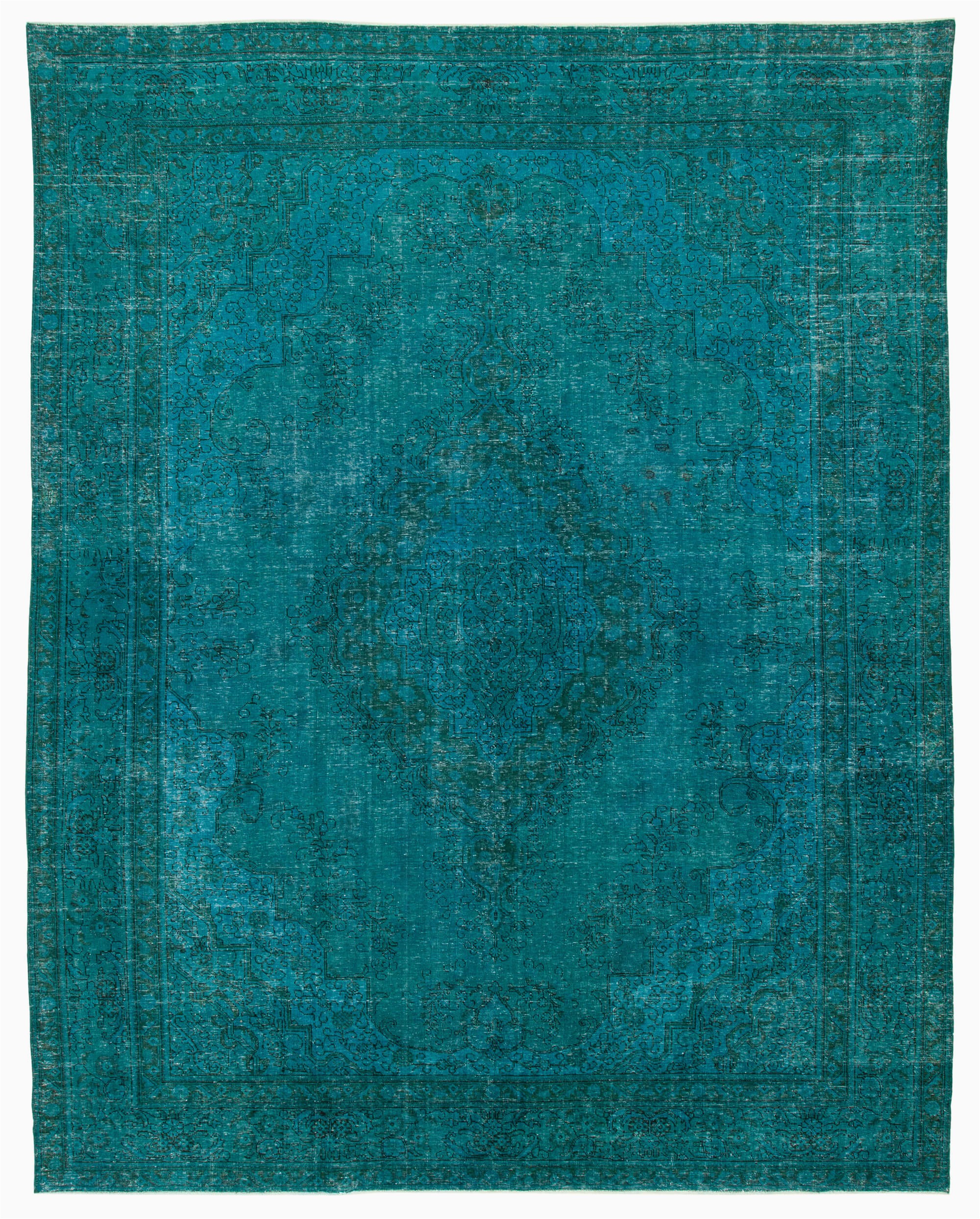 Large Teal Blue area Rugs 10×13 Turquoise oriental Wool area Rug 2324