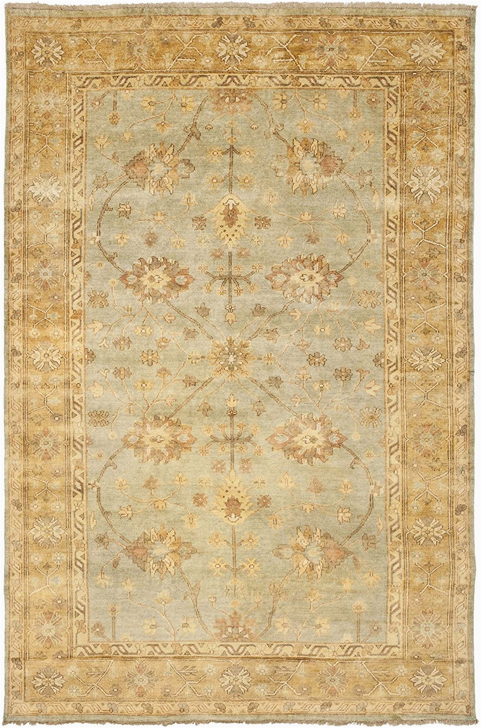 Light Blue and Gold area Rug Amazon Safavieh Oushak Collection Osh151a Hand Knotted