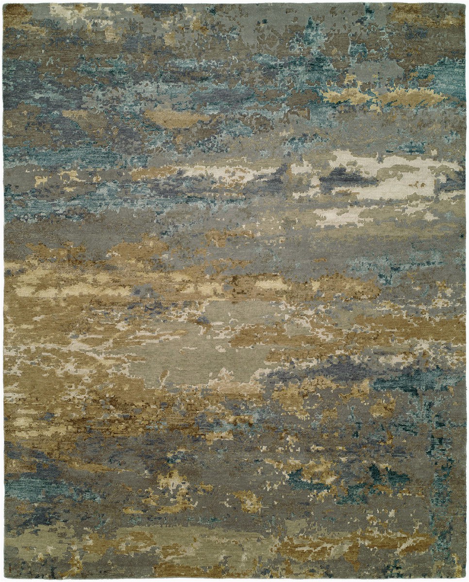Light Blue and Gold area Rug Hri Rosewood Ro 1427 Light Blue Gold area Rug