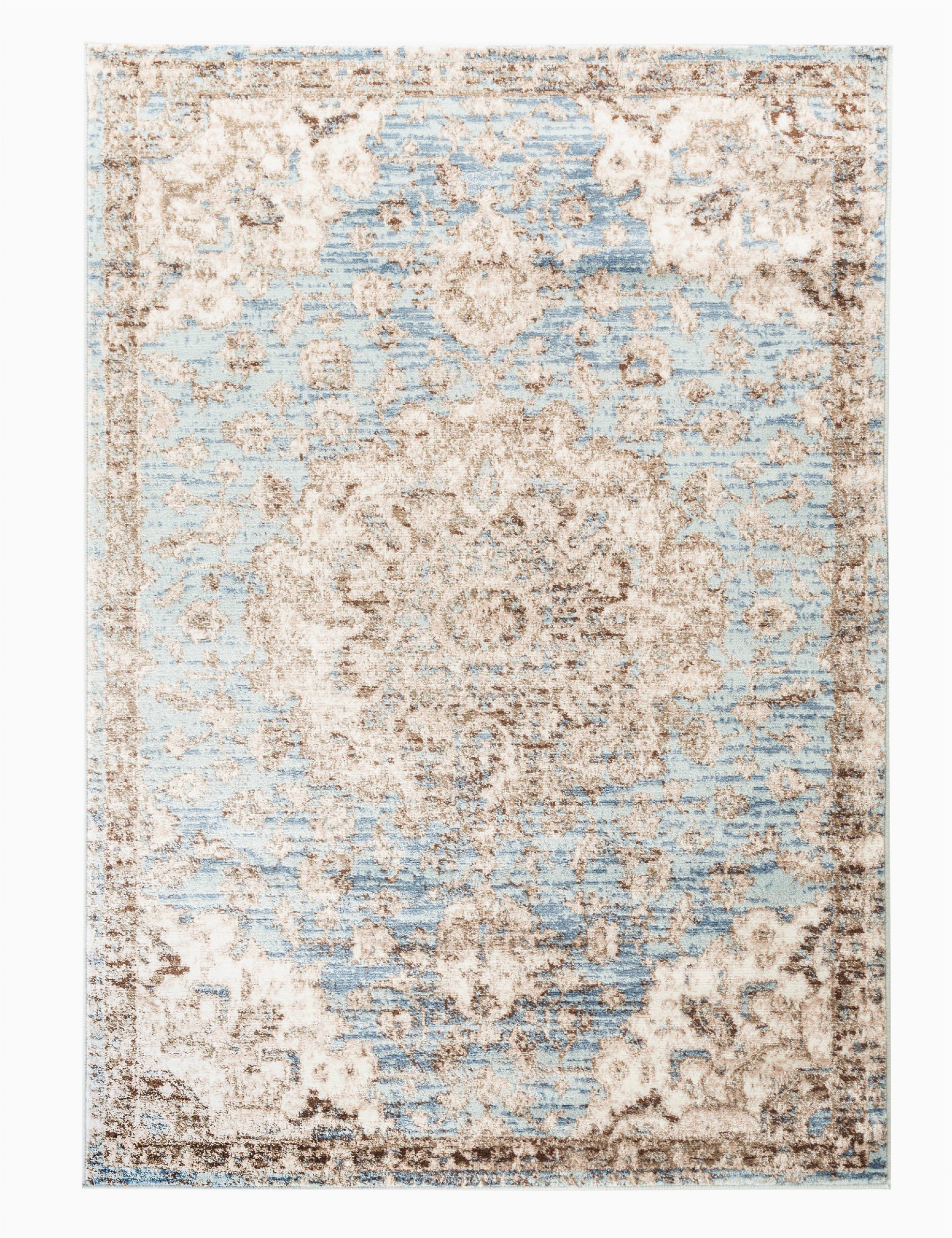 Light Blue and White area Rug Romance Collection Rugs Light Blue White Multi Colored Washed oriental Design Premium soft area Rug 3 X 10 Runner
