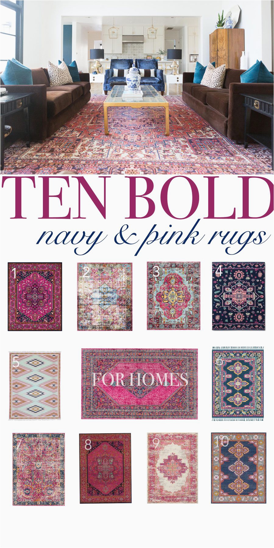 Navy and Pink area Rug 10 Bold Pink and Navy Rugs for Home Decor