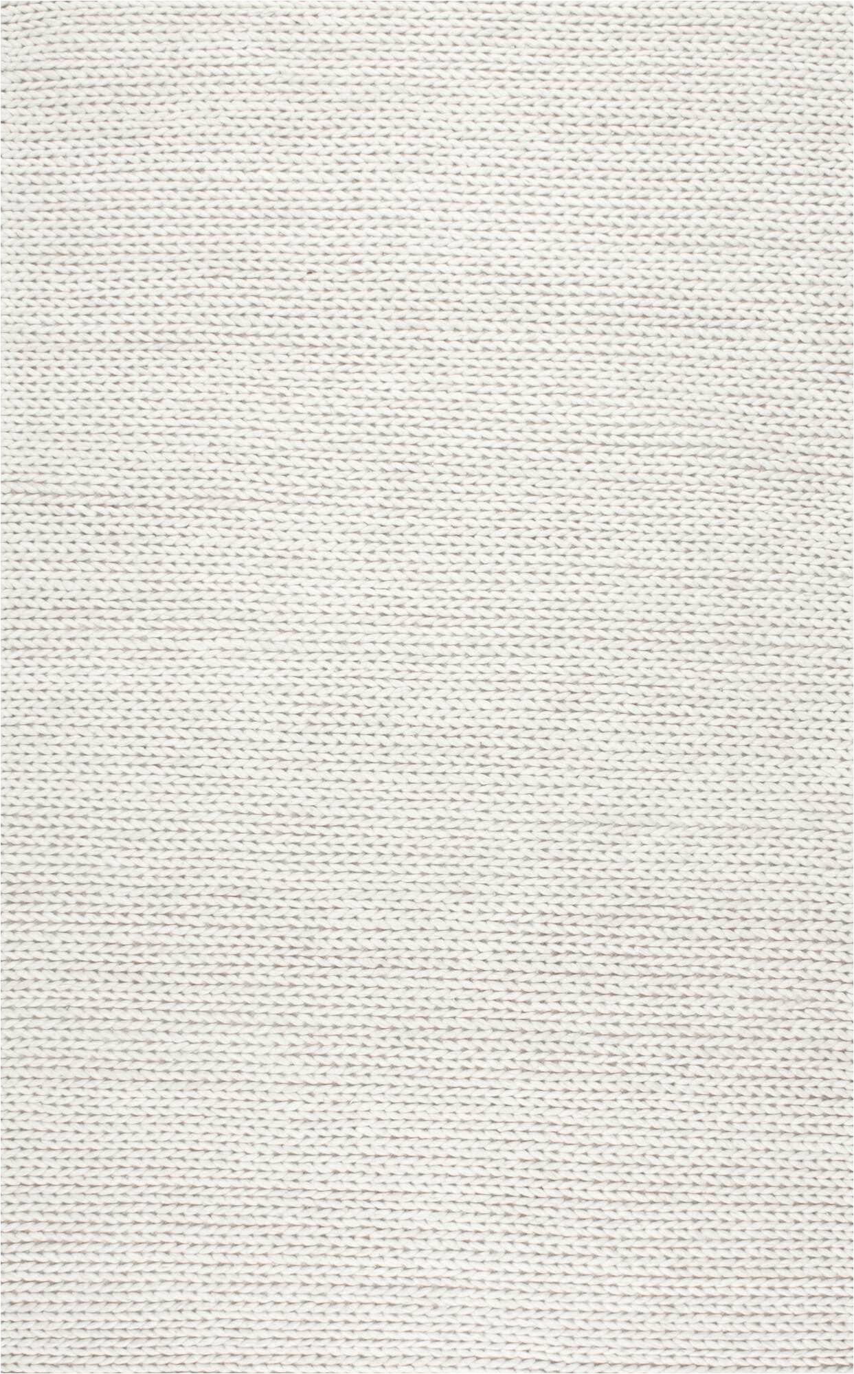 Off White Wool area Rug Arviso Hand Braided Wool Cotton Ivory Rug