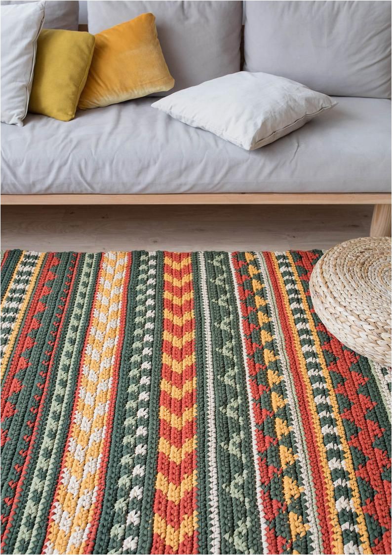 Orange and Green area Rugs orange and Green area Rug Crochet Rug Pattern Designed by